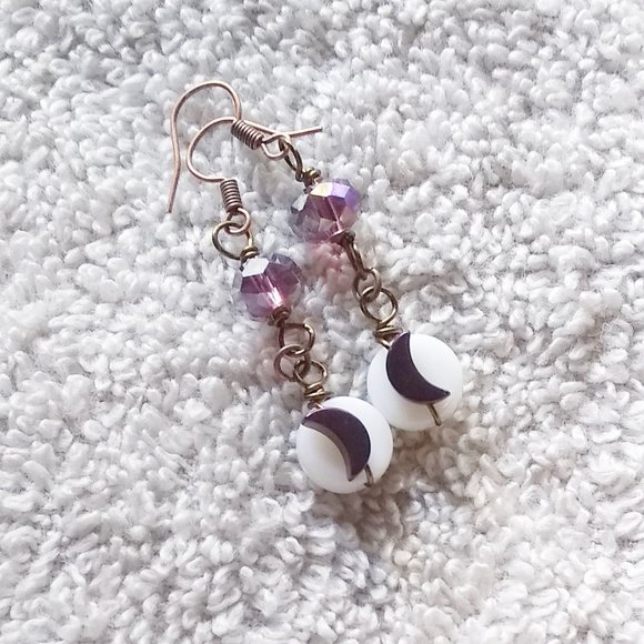 NatureLoversJewelry Jewelry - Once In A Purple Moon... Playful Dangle Earrings